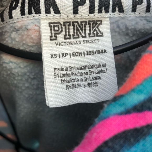 Victoria's Secret PINK Tropical Sweatshirt Size XS tropical floral zip up top​​​ - Picture 2 of 6